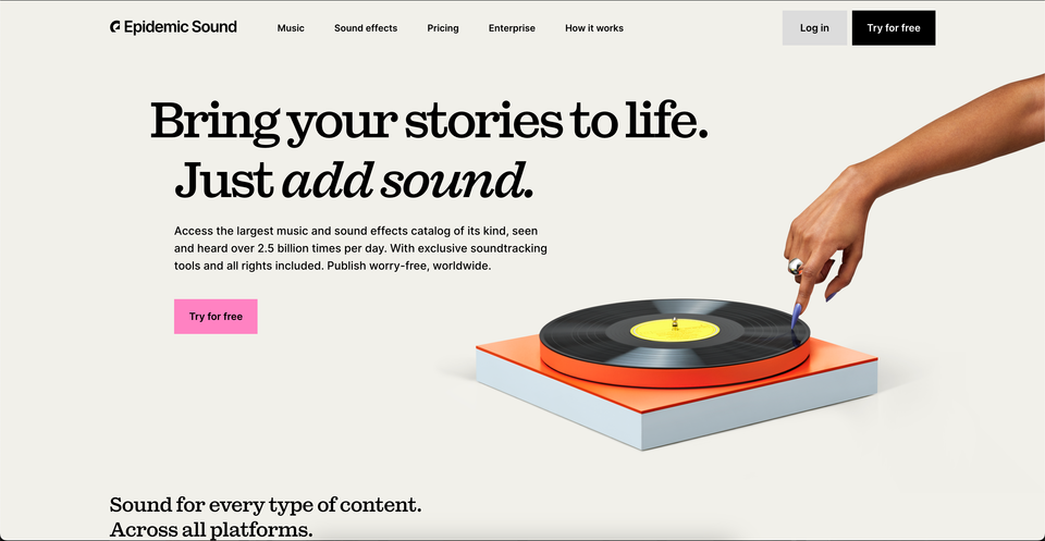 Epidemic Sound's Website Makeover: Fresh, Fun, and User-Friendly