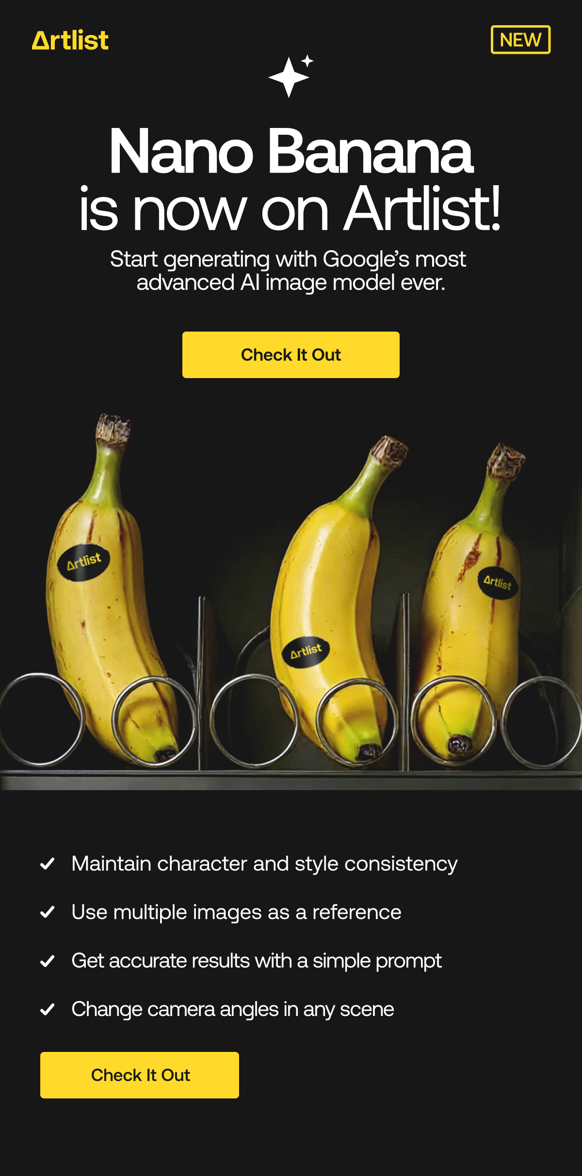 Breaking: Nano Banana Just Landed on Artlist